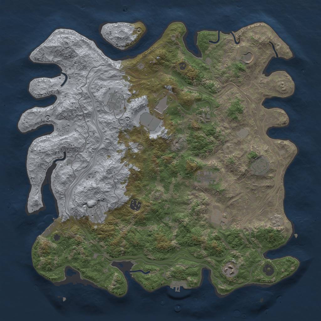 Rust Map: Procedural Map, Size: 4250, Seed: 155443984, 20 Monuments