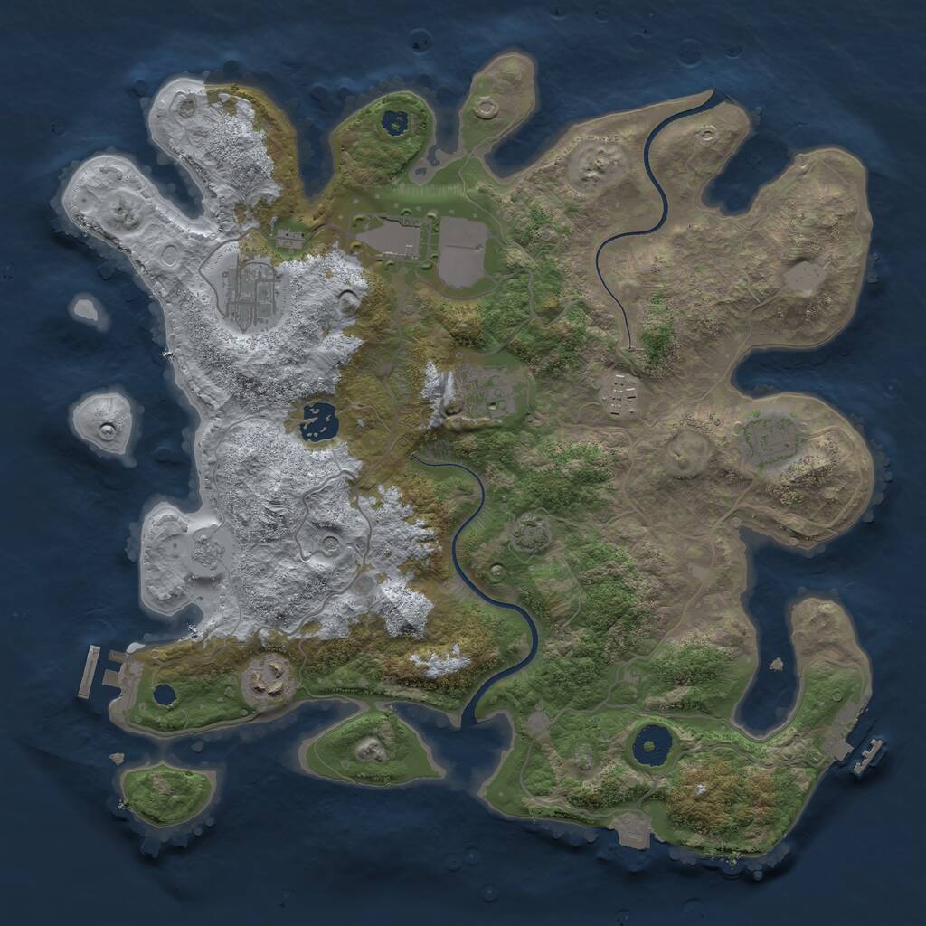 Rust Map: Procedural Map, Size: 3500, Seed: 59056032, 13 Monuments