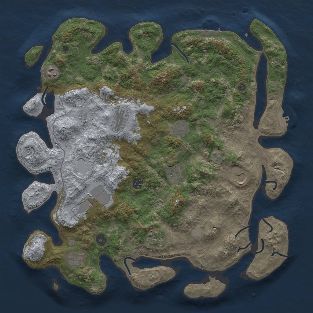 Rust Map: Procedural Map, Size: 4200, Seed: 2023203, 17 Monuments