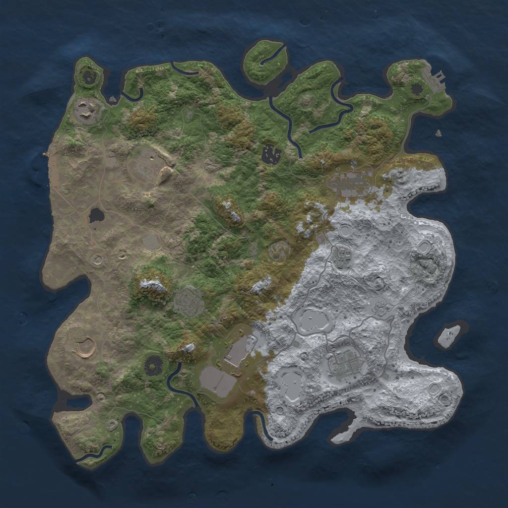 Rust Map: Procedural Map, Size: 3800, Seed: 20230122, 18 Monuments