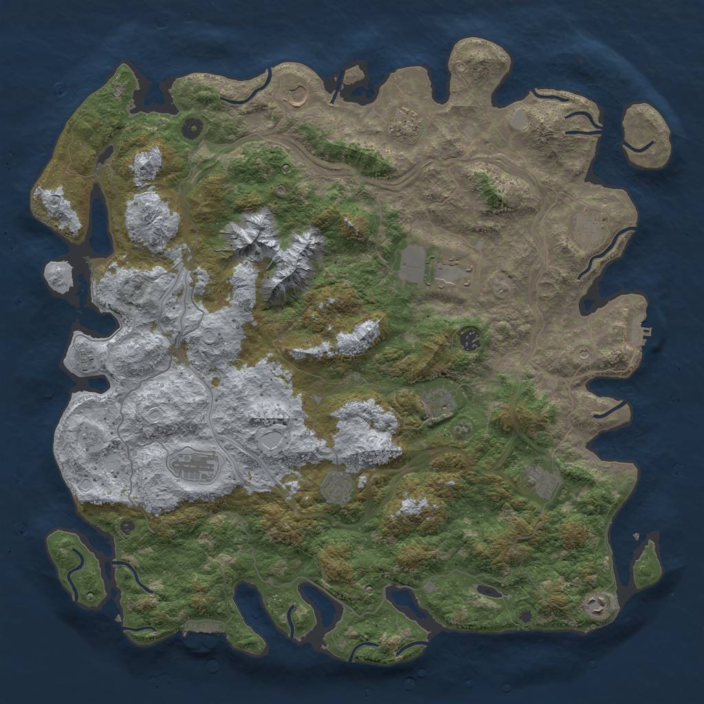Rust Map: Procedural Map, Size: 5000, Seed: 1061848912, 20 Monuments