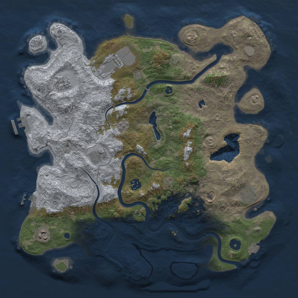Rust Map: Procedural Map, Size: 4000, Seed: 1905404395, 14 Monuments