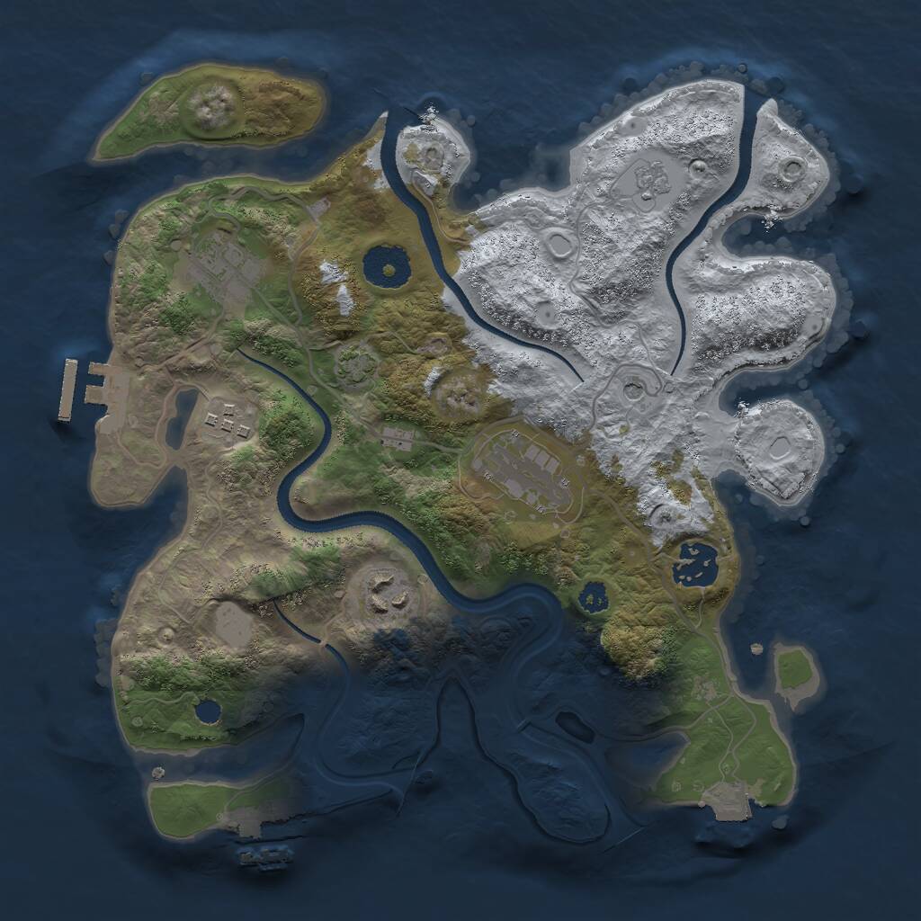 Rust Map: Procedural Map, Size: 3000, Seed: 492627667, 11 Monuments