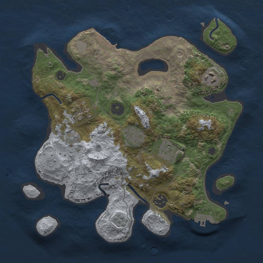 Rust Map: Procedural Map, Size: 3000, Seed: 574708, 15 Monuments