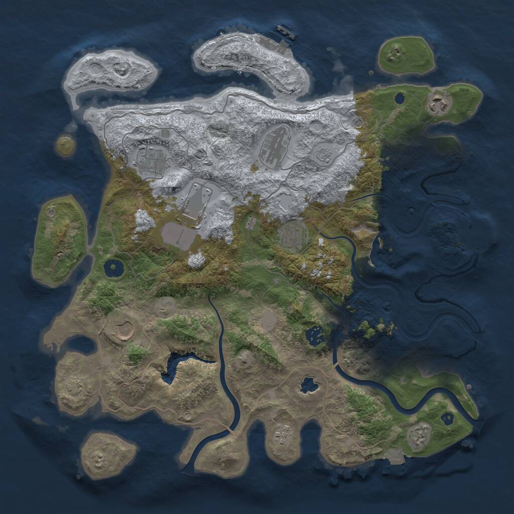Rust Map: Procedural Map, Size: 4000, Seed: 14403, 14 Monuments