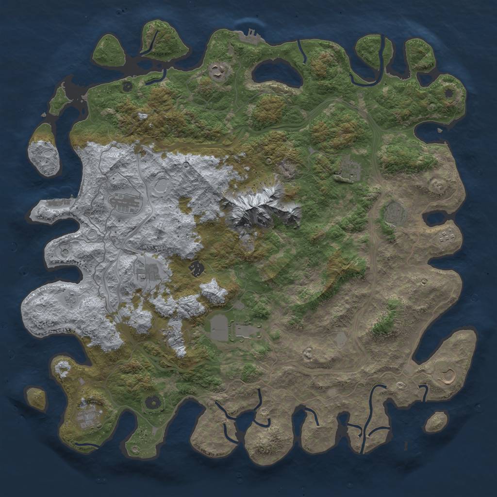 Rust Map: Procedural Map, Size: 5000, Seed: 67089428, 18 Monuments