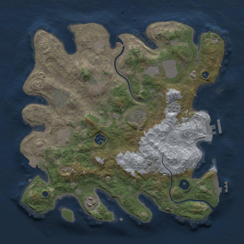 Rust Map: Procedural Map, Size: 3500, Seed: 997881752, 14 Monuments