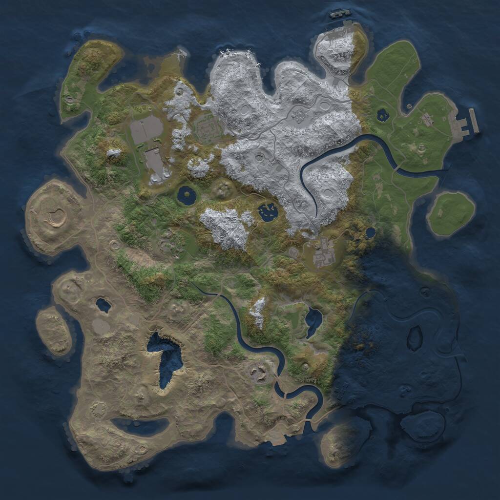 Rust Map: Procedural Map, Size: 4000, Seed: 1271644955, 14 Monuments