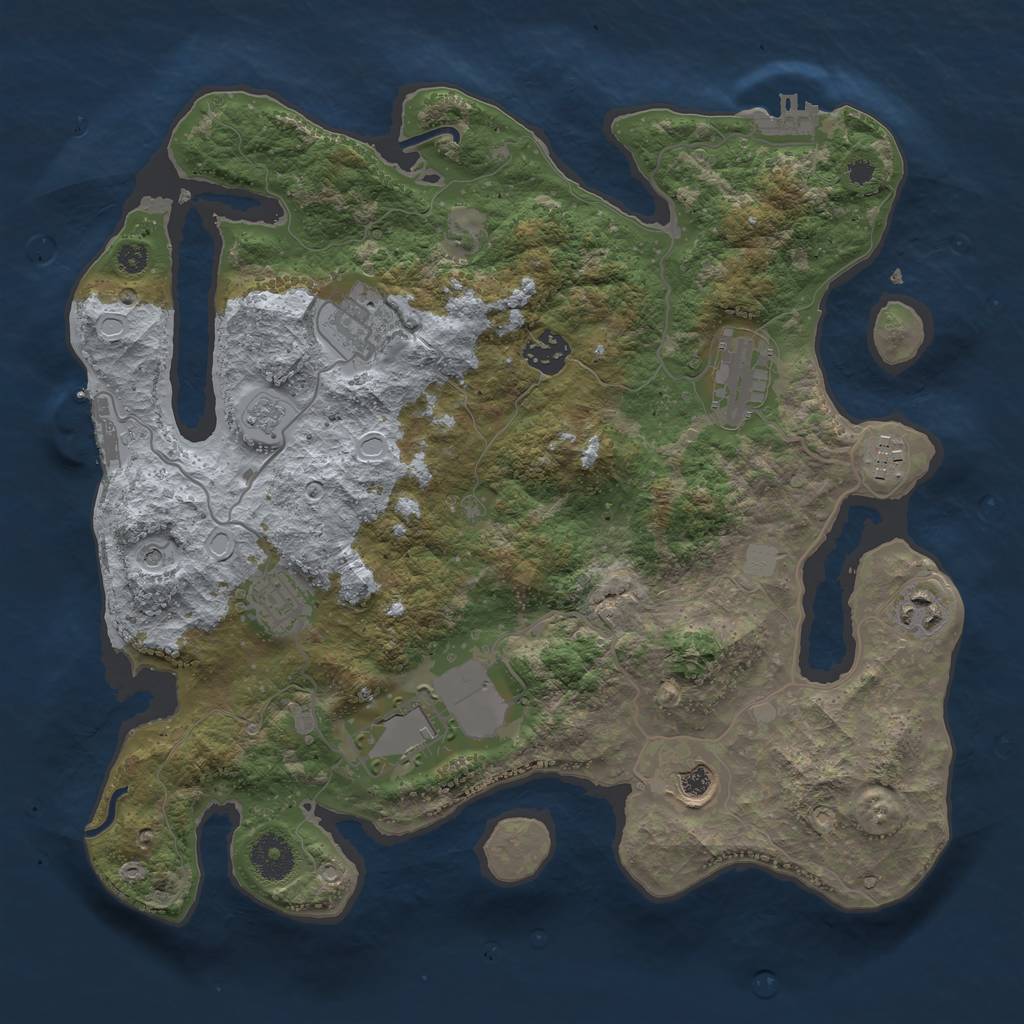 Rust Map: Procedural Map, Size: 3500, Seed: 630770976, 15 Monuments