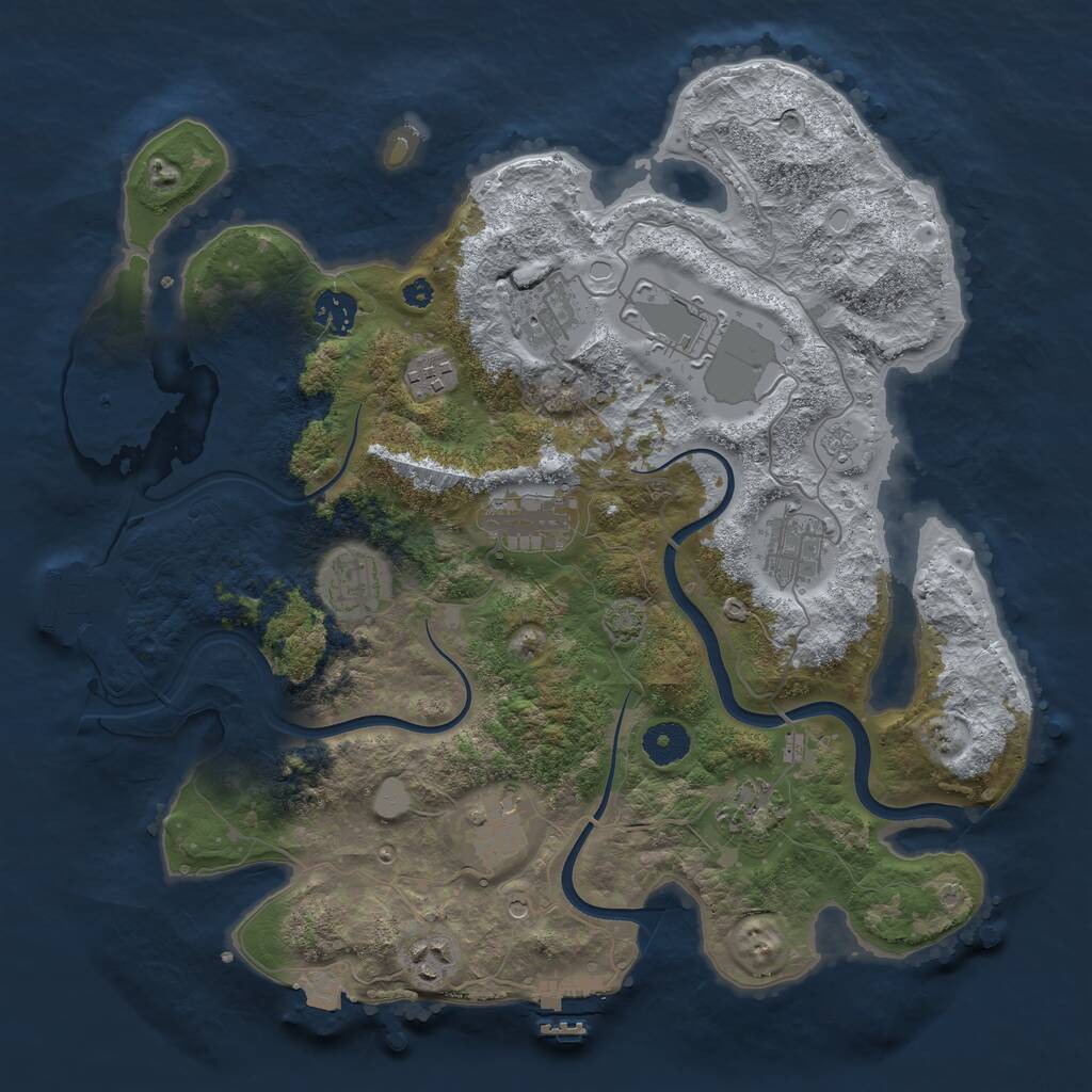 Rust Map: Procedural Map, Size: 3700, Seed: 68005296, 16 Monuments
