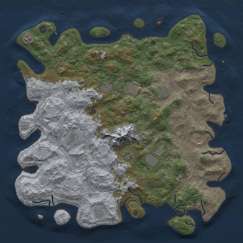 Rust Map: Procedural Map, Size: 5000, Seed: 12554, 20 Monuments