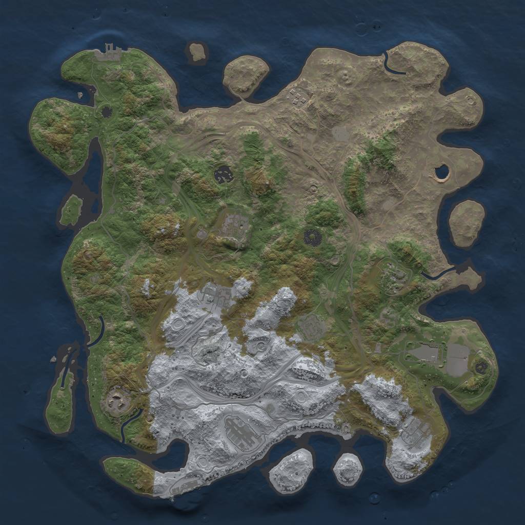 Rust Map: Procedural Map, Size: 4250, Seed: 1177562377, 19 Monuments