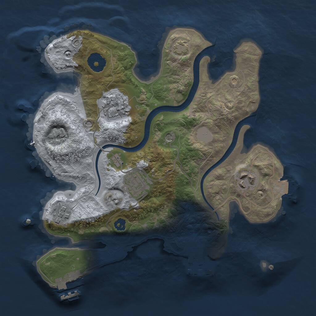 Rust Map: Procedural Map, Size: 2600, Seed: 11114444, 9 Monuments