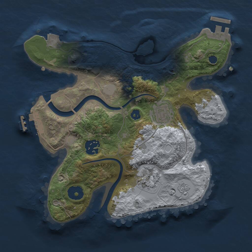 Rust Map: Procedural Map, Size: 2500, Seed: 6262665, 7 Monuments