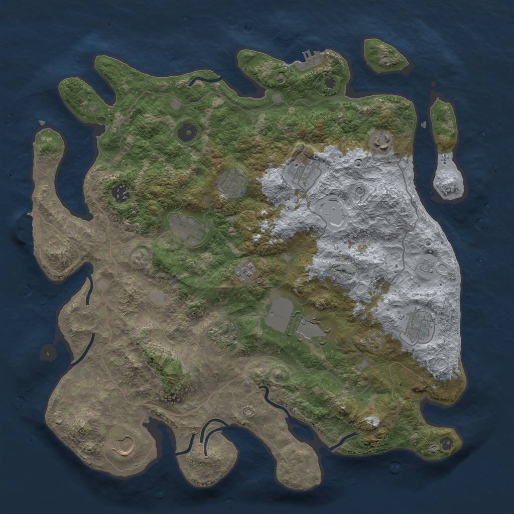 Rust Map: Procedural Map, Size: 4100, Seed: 44204, 19 Monuments