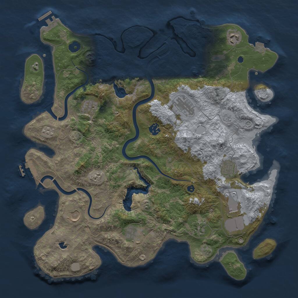 Rust Map: Procedural Map, Size: 4000, Seed: 309820086, 16 Monuments