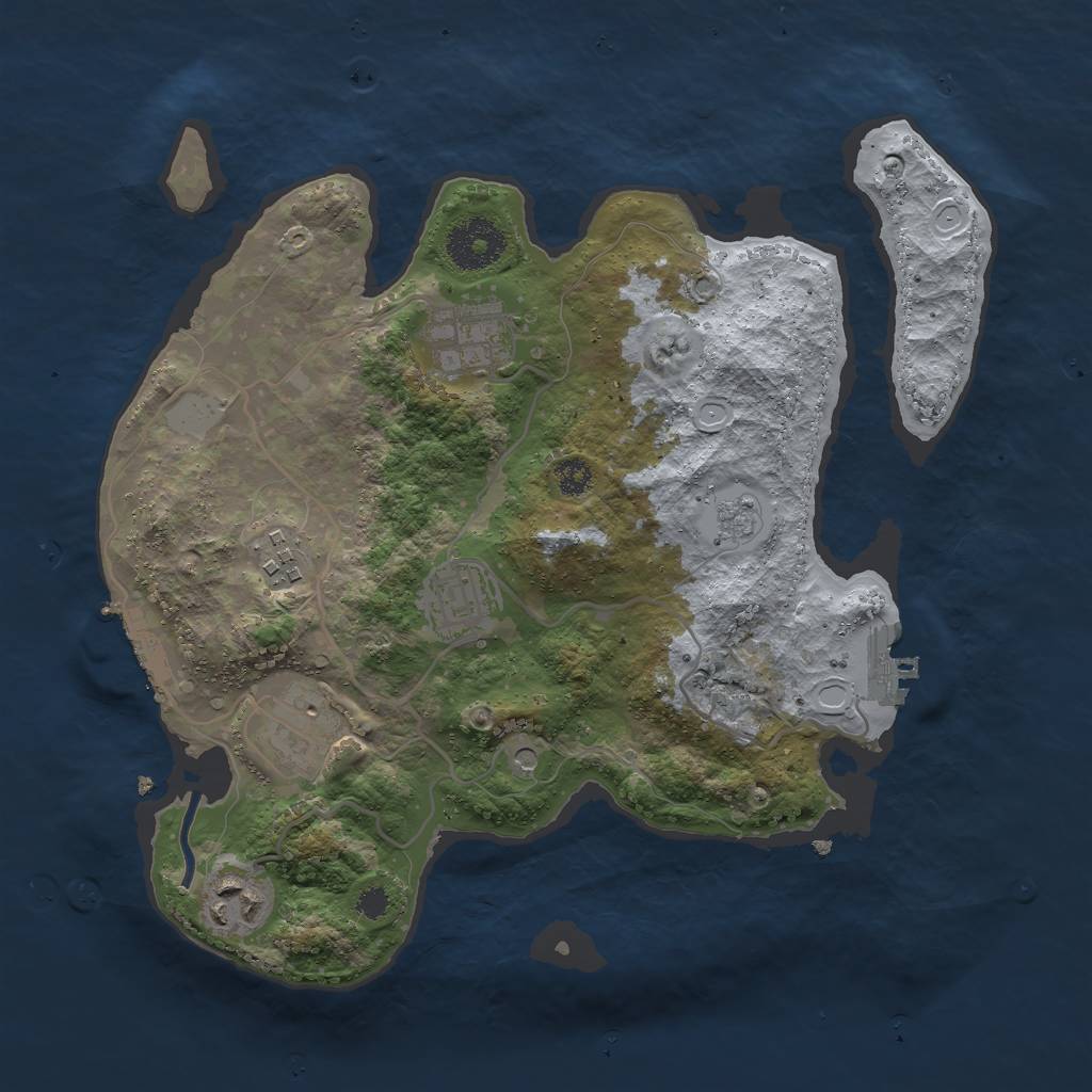 Rust Map: Procedural Map, Size: 3000, Seed: 362336, 12 Monuments