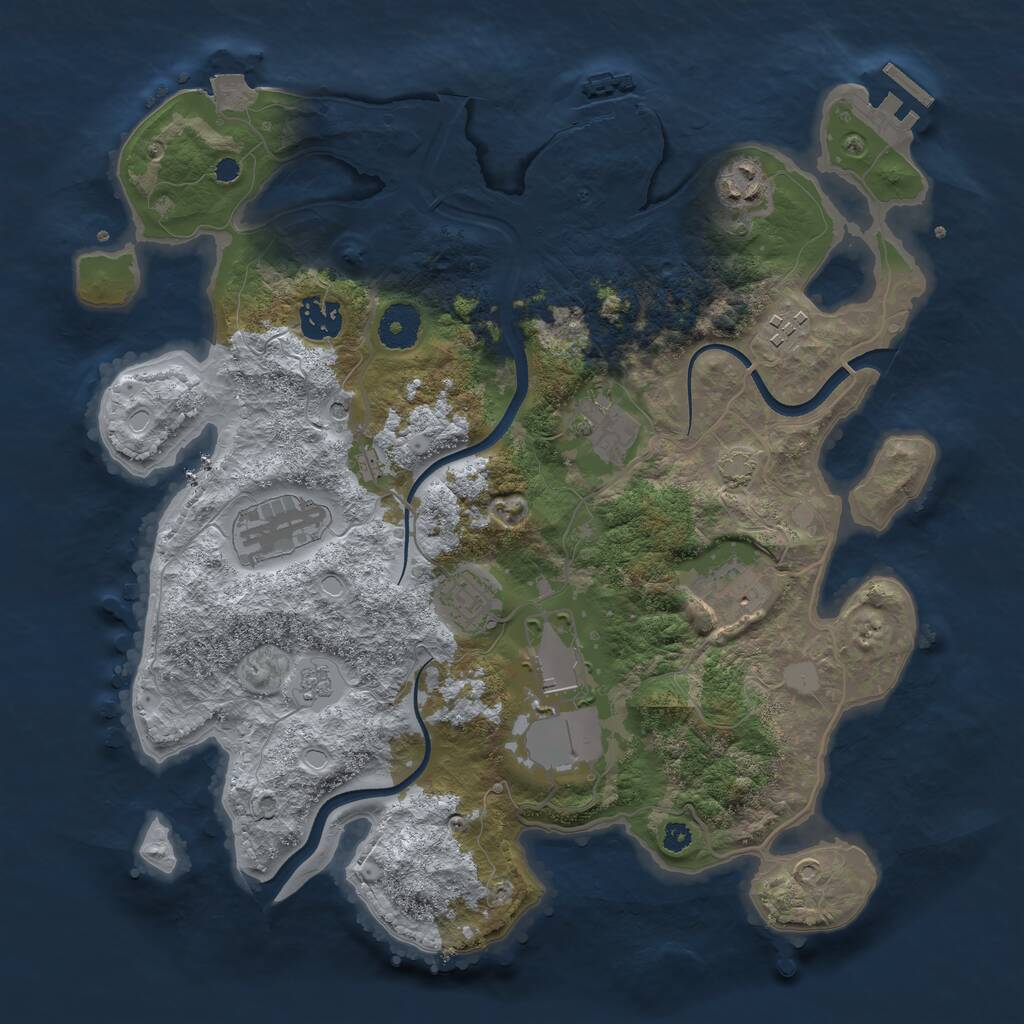 Rust Map: Procedural Map, Size: 3500, Seed: 2099999988, 14 Monuments
