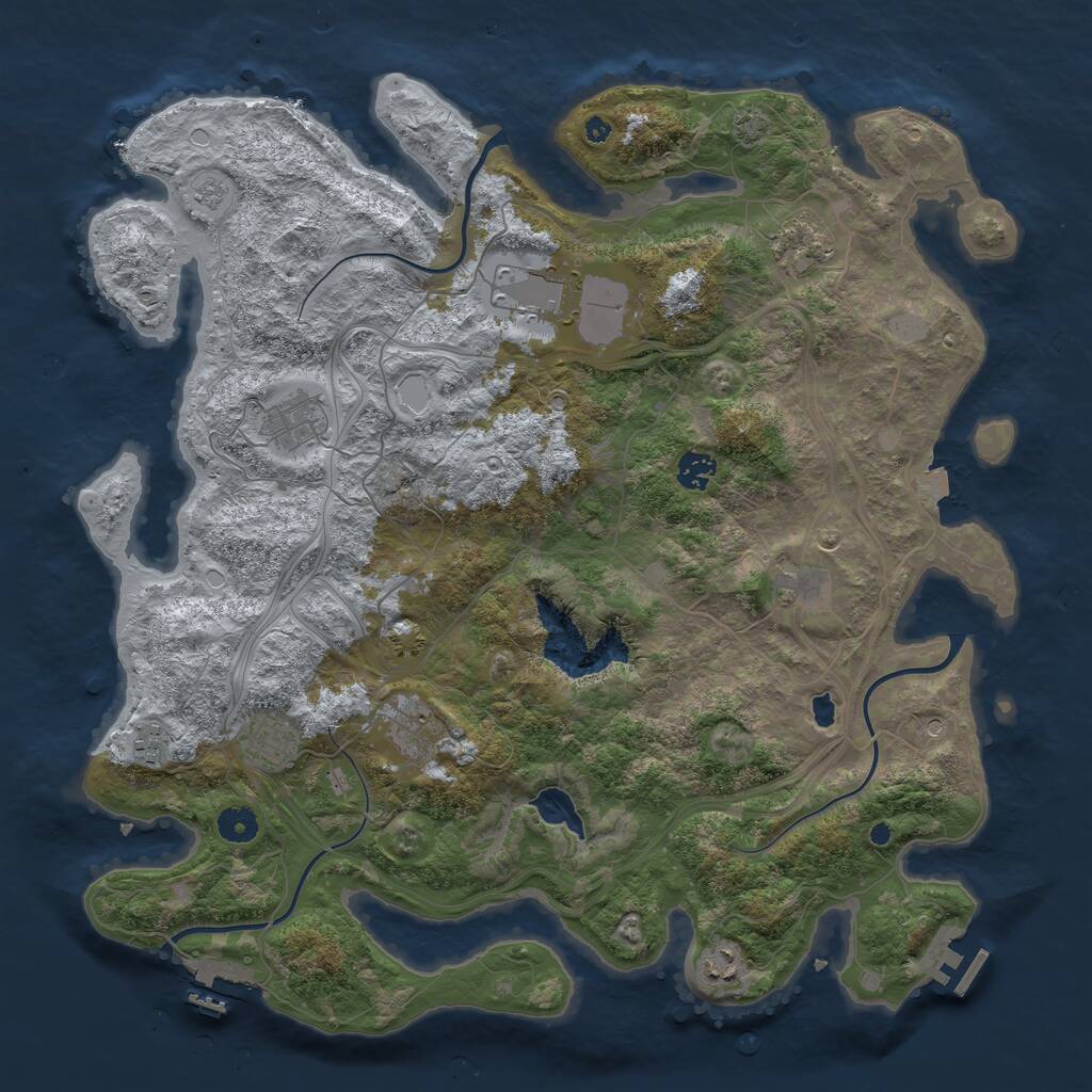 Rust Map: Procedural Map, Size: 4250, Seed: 703598621, 15 Monuments