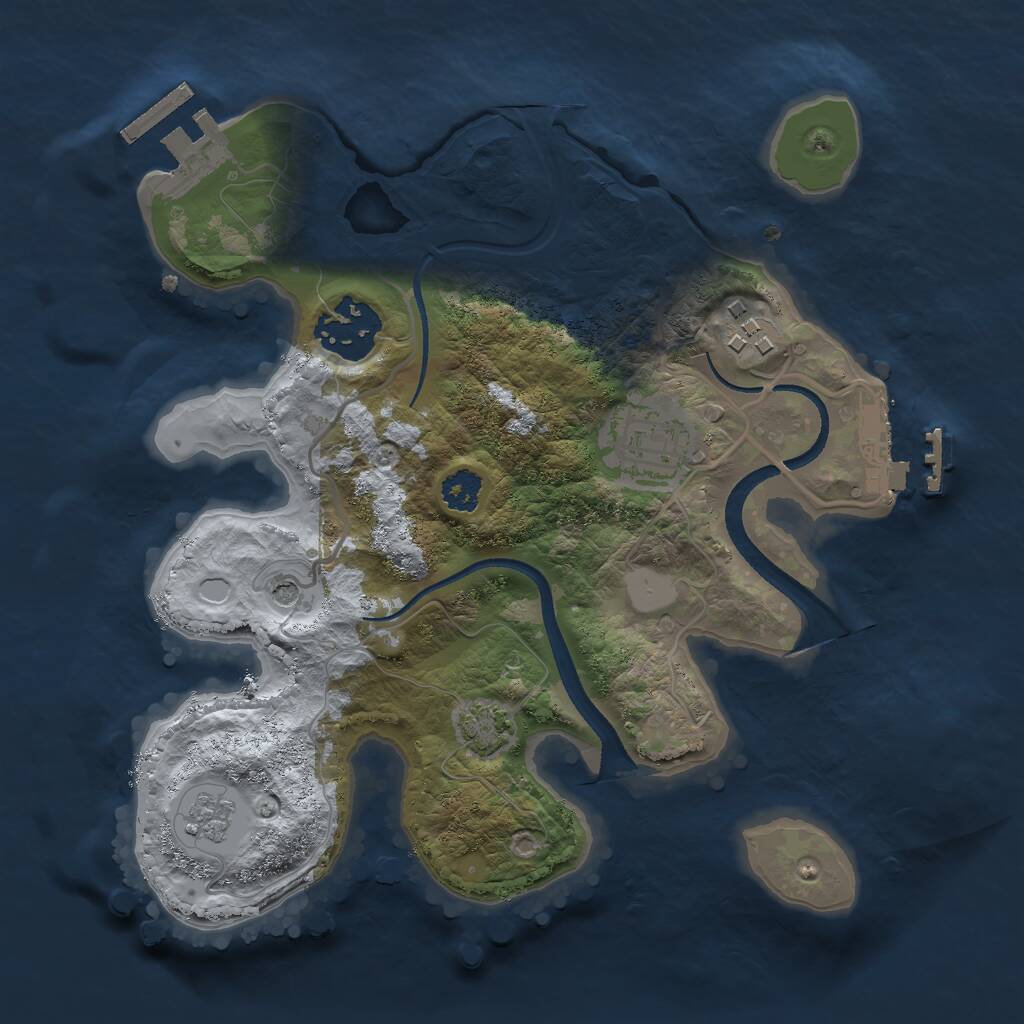 Rust Map: Procedural Map, Size: 2500, Seed: 71392, 9 Monuments