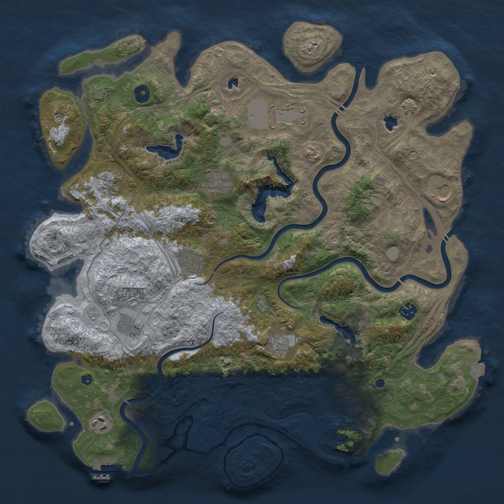 Rust Map: Procedural Map, Size: 4500, Seed: 424947560, 15 Monuments
