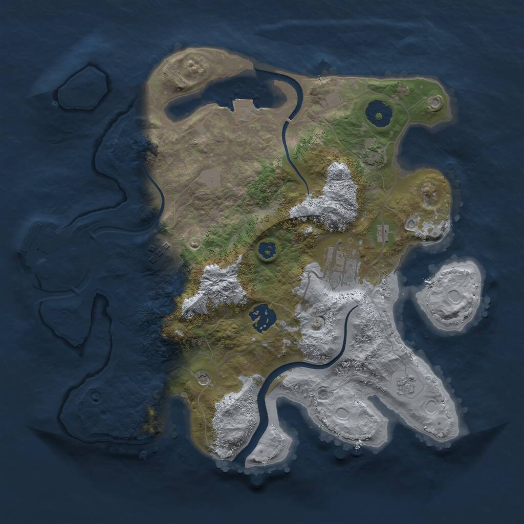Rust Map: Procedural Map, Size: 3000, Seed: 823461, 8 Monuments