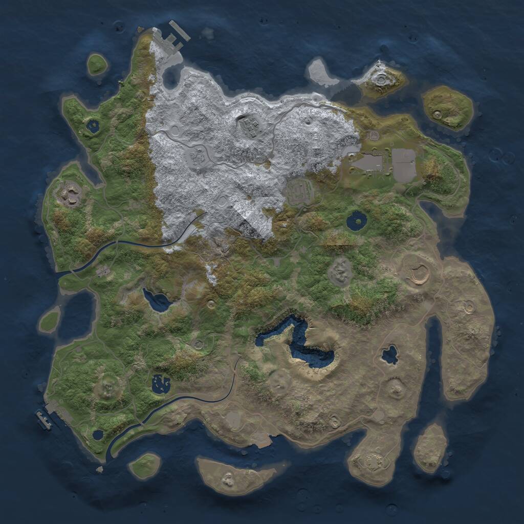 Rust Map: Procedural Map, Size: 4000, Seed: 29986603, 12 Monuments