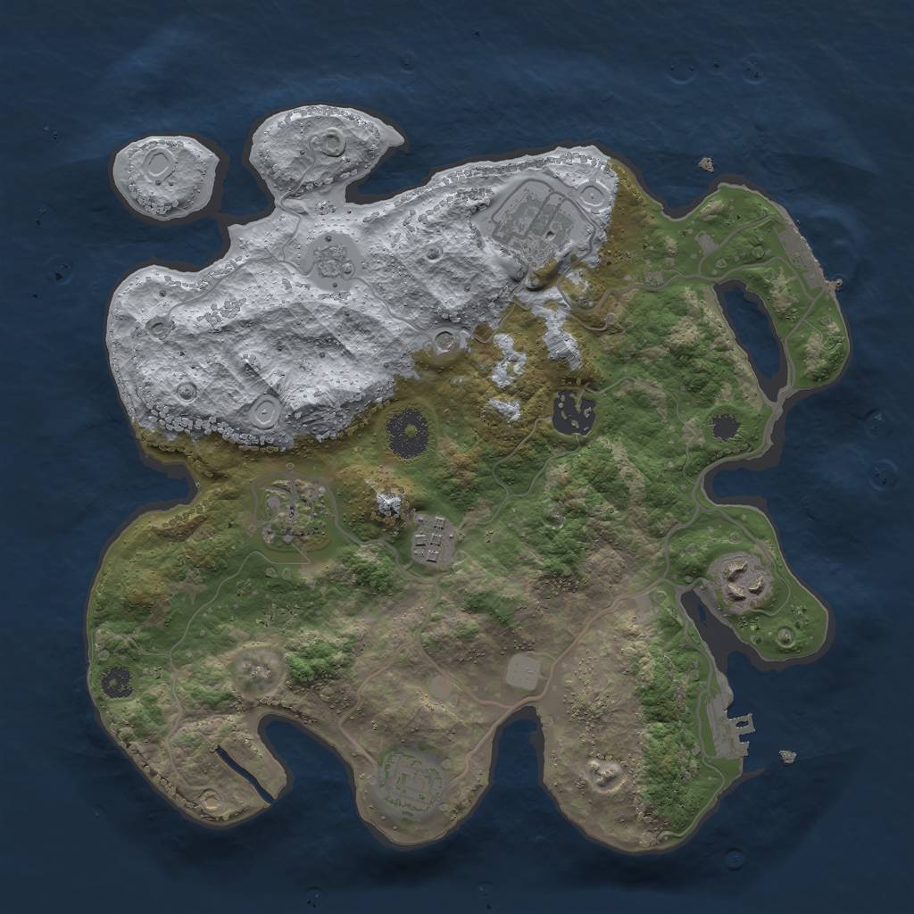 Rust Map: Procedural Map, Size: 3000, Seed: 93522, 13 Monuments