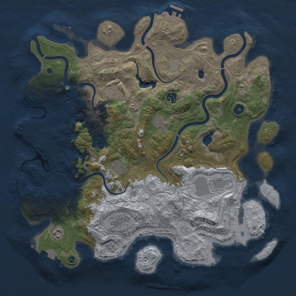 Rust Map: Procedural Map, Size: 4250, Seed: 663680258, 15 Monuments