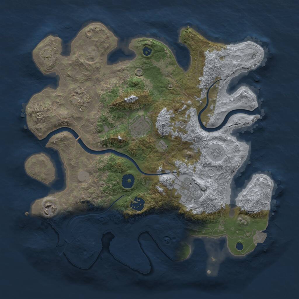 Rust Map: Procedural Map, Size: 3250, Seed: 2024680677, 9 Monuments