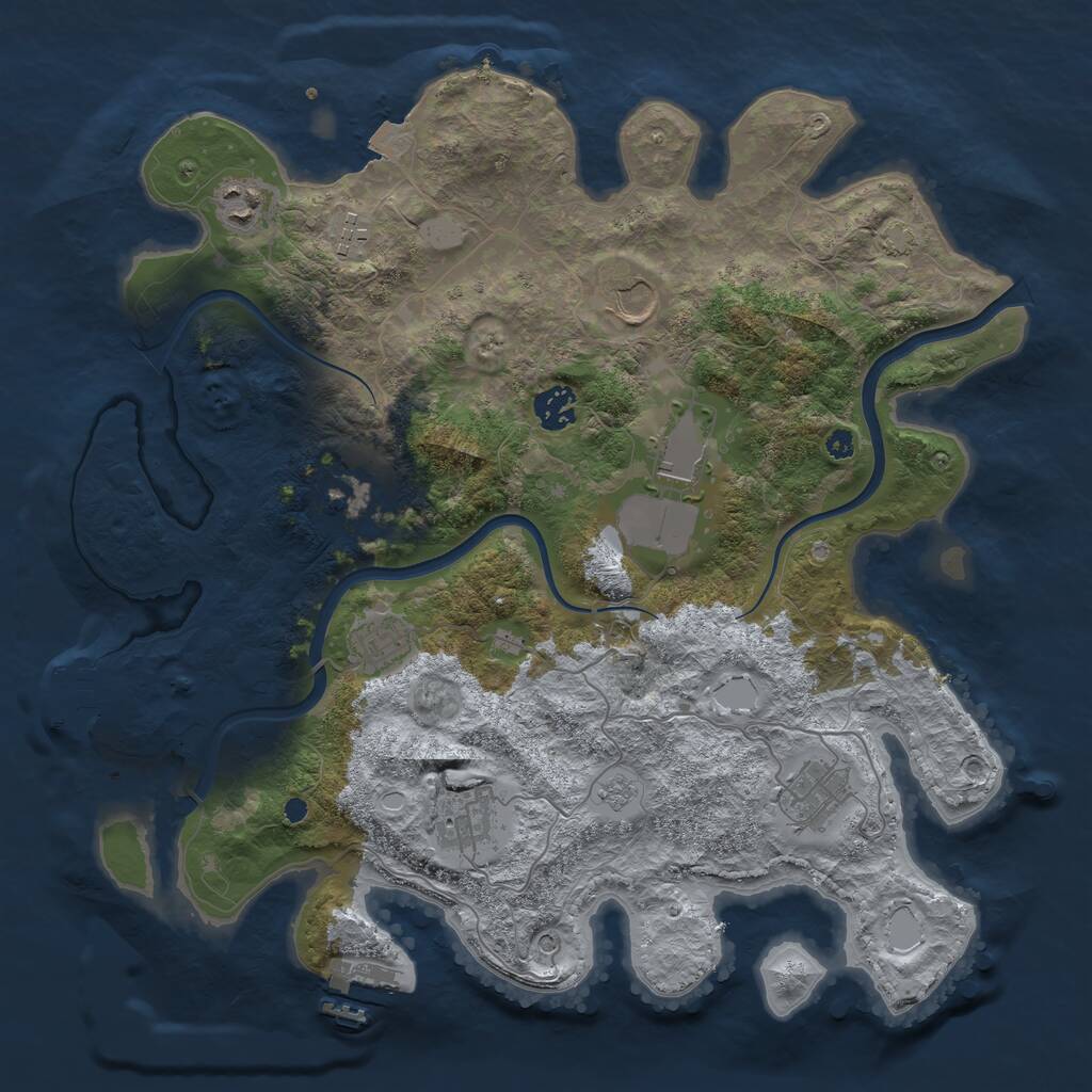 Rust Map: Procedural Map, Size: 3750, Seed: 1397130425, 15 Monuments