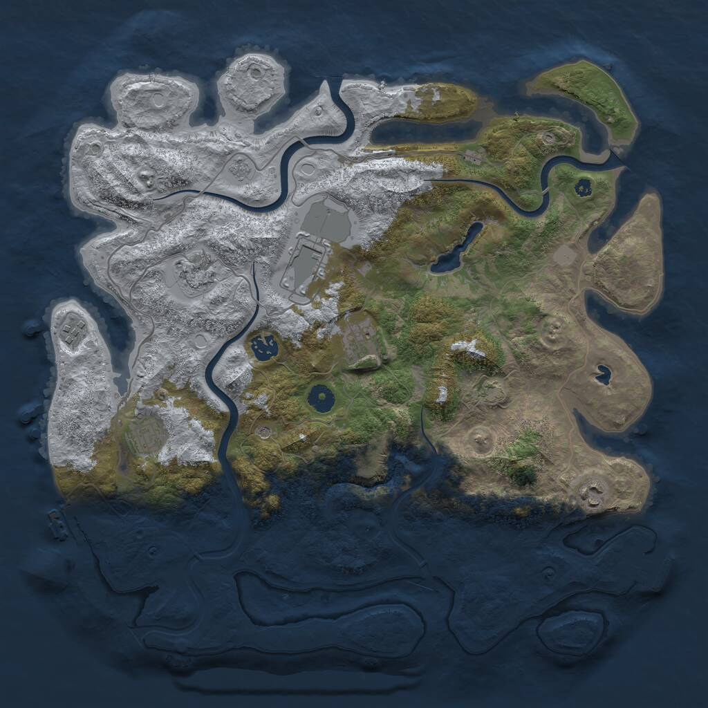 Rust Map: Procedural Map, Size: 4000, Seed: 629424019, 13 Monuments