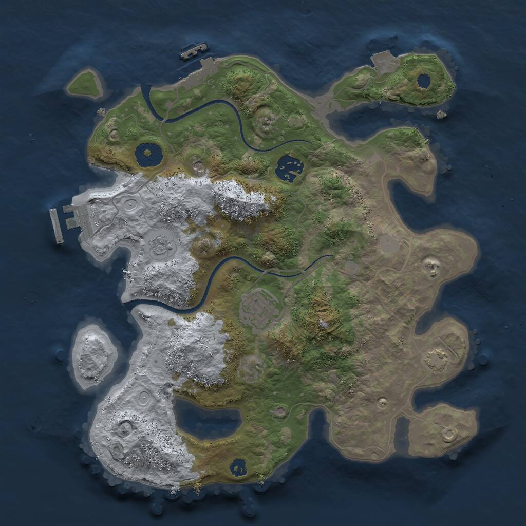 Rust Map: Procedural Map, Size: 3000, Seed: 707203966, 8 Monuments