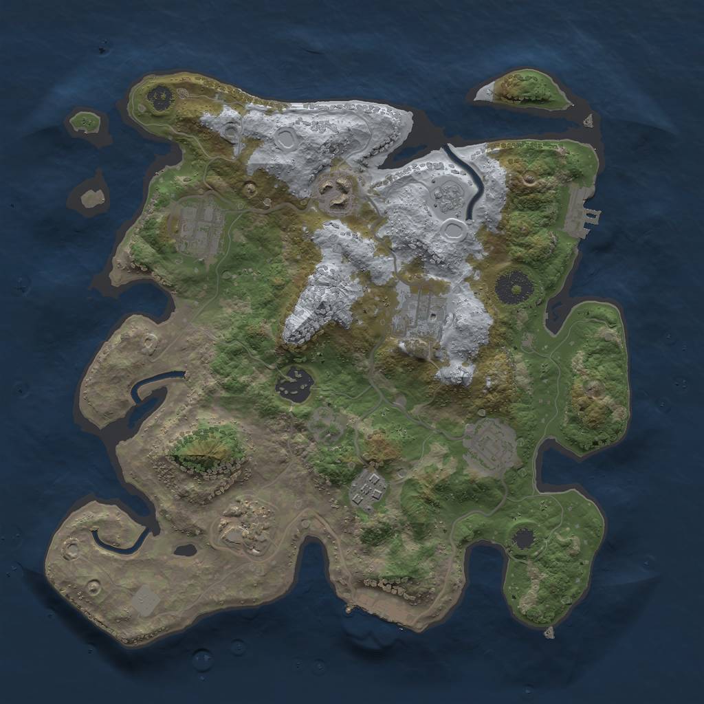 Rust Map: Procedural Map, Size: 3000, Seed: 1426606192, 15 Monuments