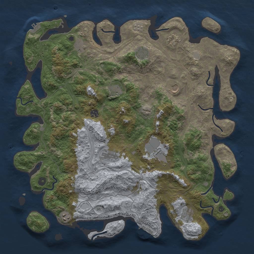 Rust Map: Procedural Map, Size: 4500, Seed: 1699458372, 20 Monuments
