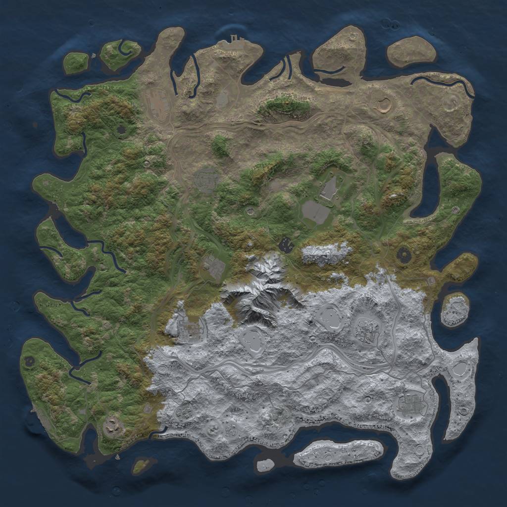 Rust Map: Procedural Map, Size: 5000, Seed: 369035492, 20 Monuments