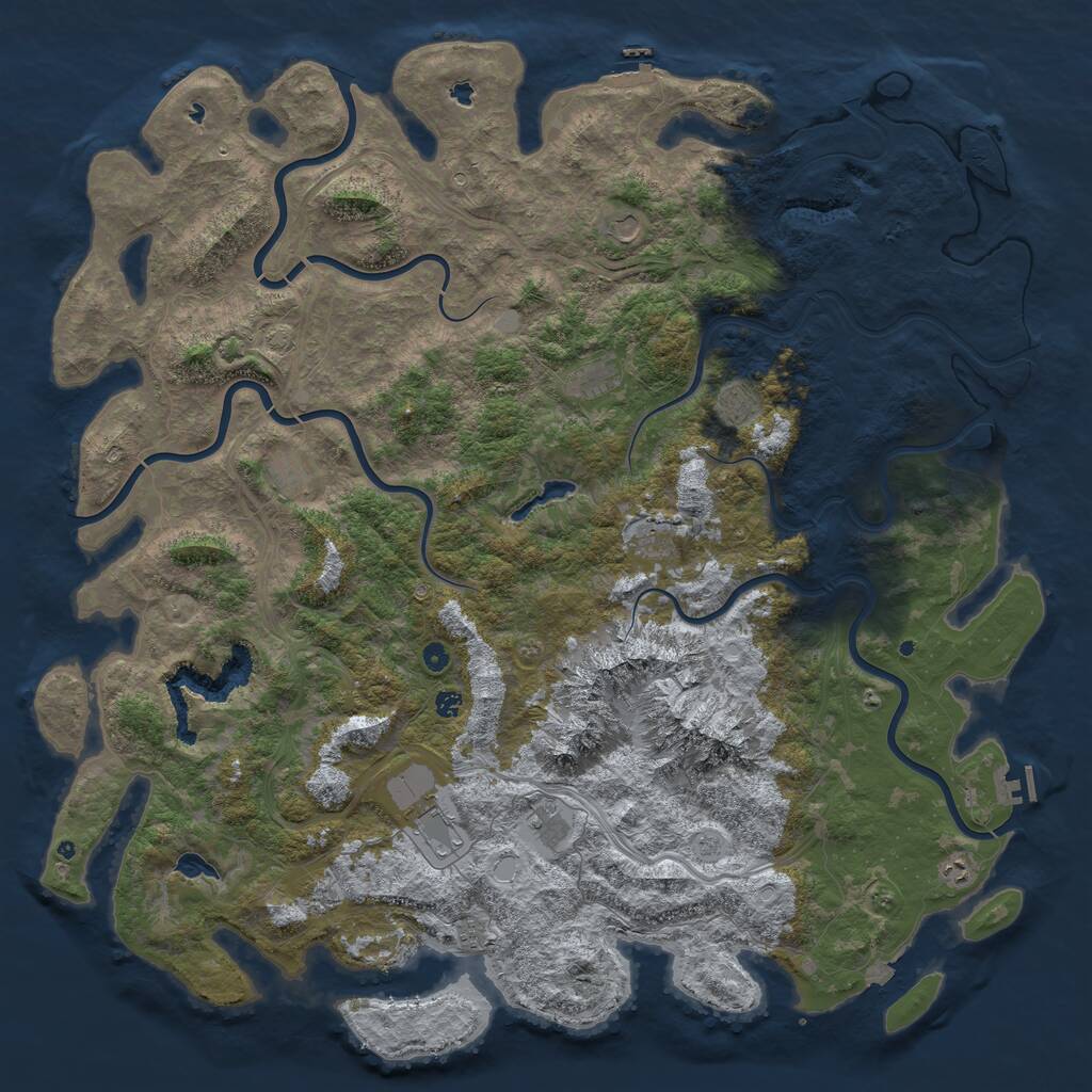 Rust Map: Procedural Map, Size: 6000, Seed: 786490, 17 Monuments