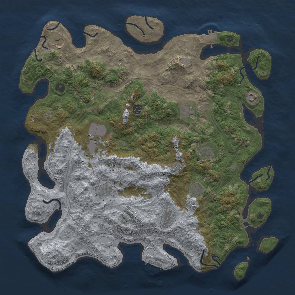 Rust Map: Procedural Map, Size: 4500, Seed: 244700519, 19 Monuments