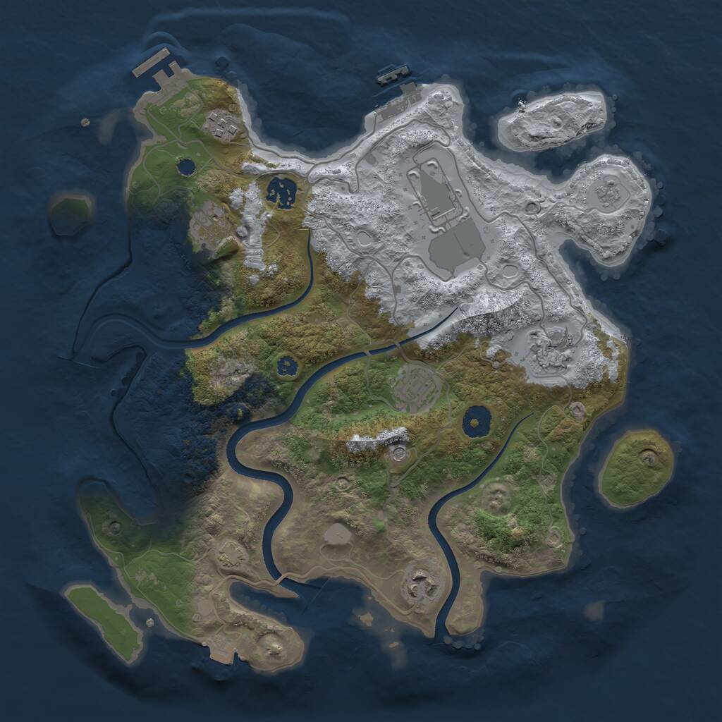 Rust Map: Procedural Map, Size: 3500, Seed: 5456, 13 Monuments