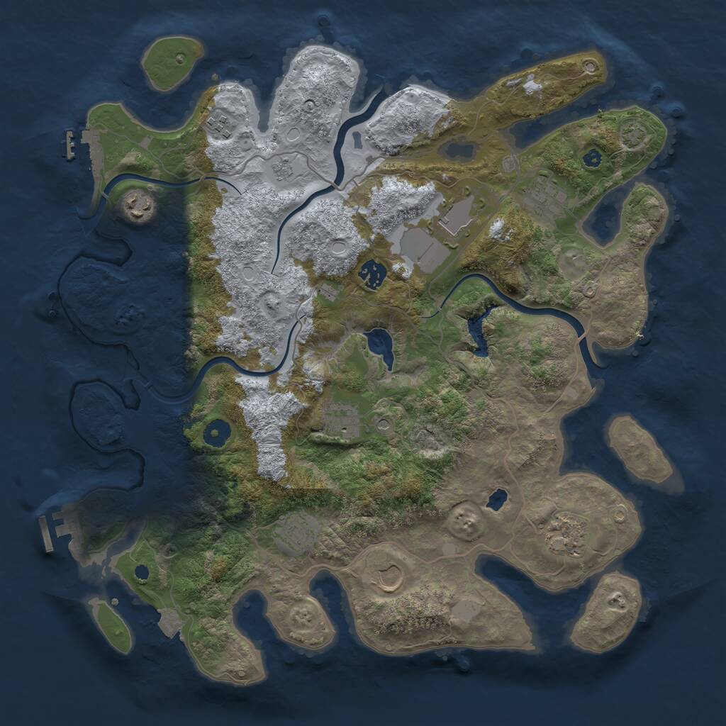 Rust Map: Procedural Map, Size: 4000, Seed: 3501839, 15 Monuments