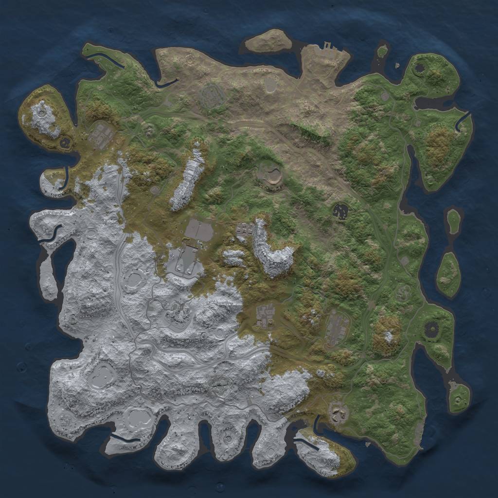 Rust Map: Procedural Map, Size: 4750, Seed: 9203841, 17 Monuments