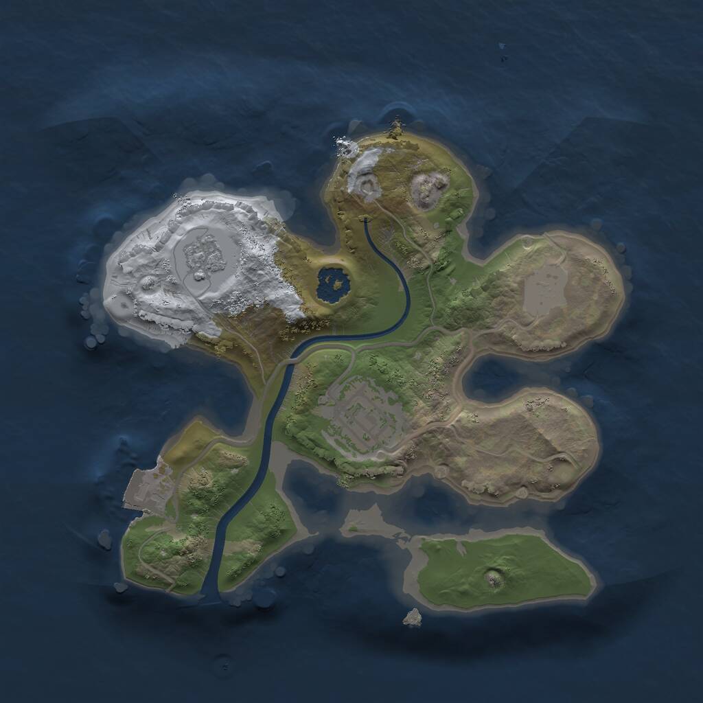 Rust Map: Procedural Map, Size: 2000, Seed: 6586489, 3 Monuments
