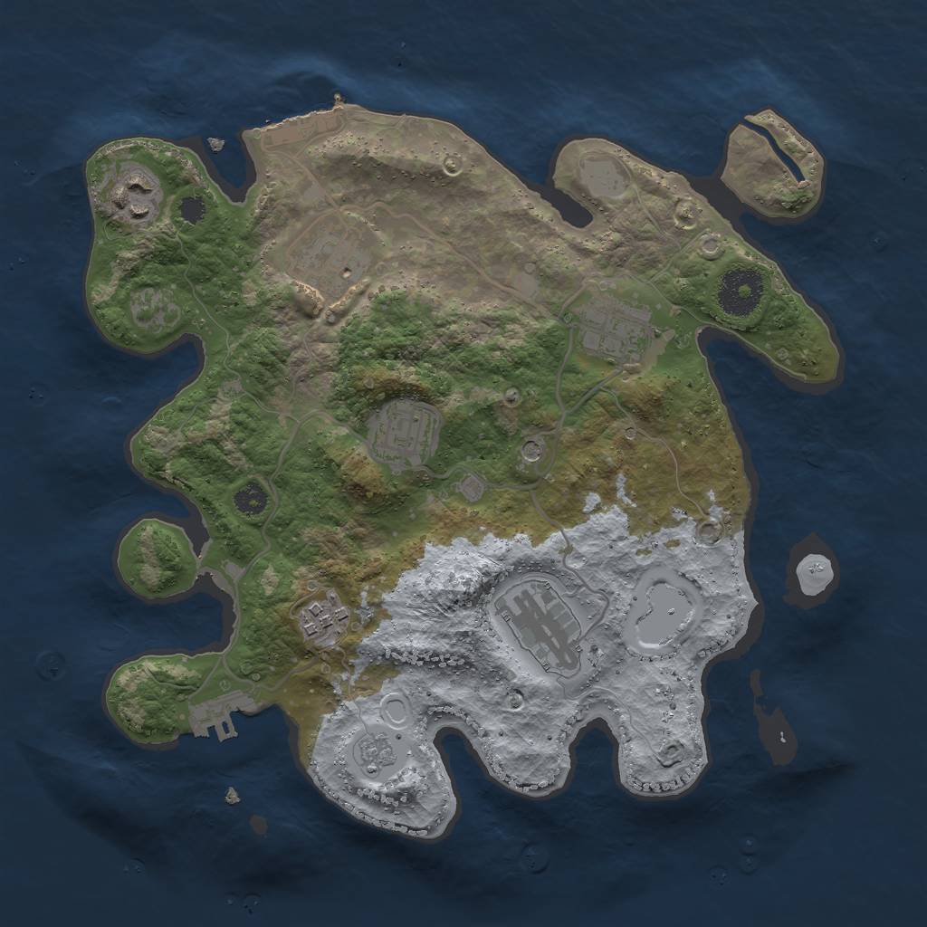 Rust Map: Procedural Map, Size: 3000, Seed: 453838787, 13 Monuments