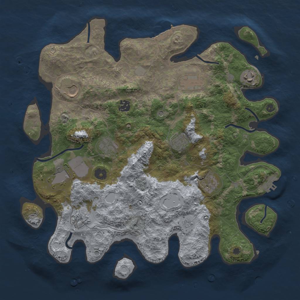 Rust Map: Procedural Map, Size: 3750, Seed: 47586205, 19 Monuments