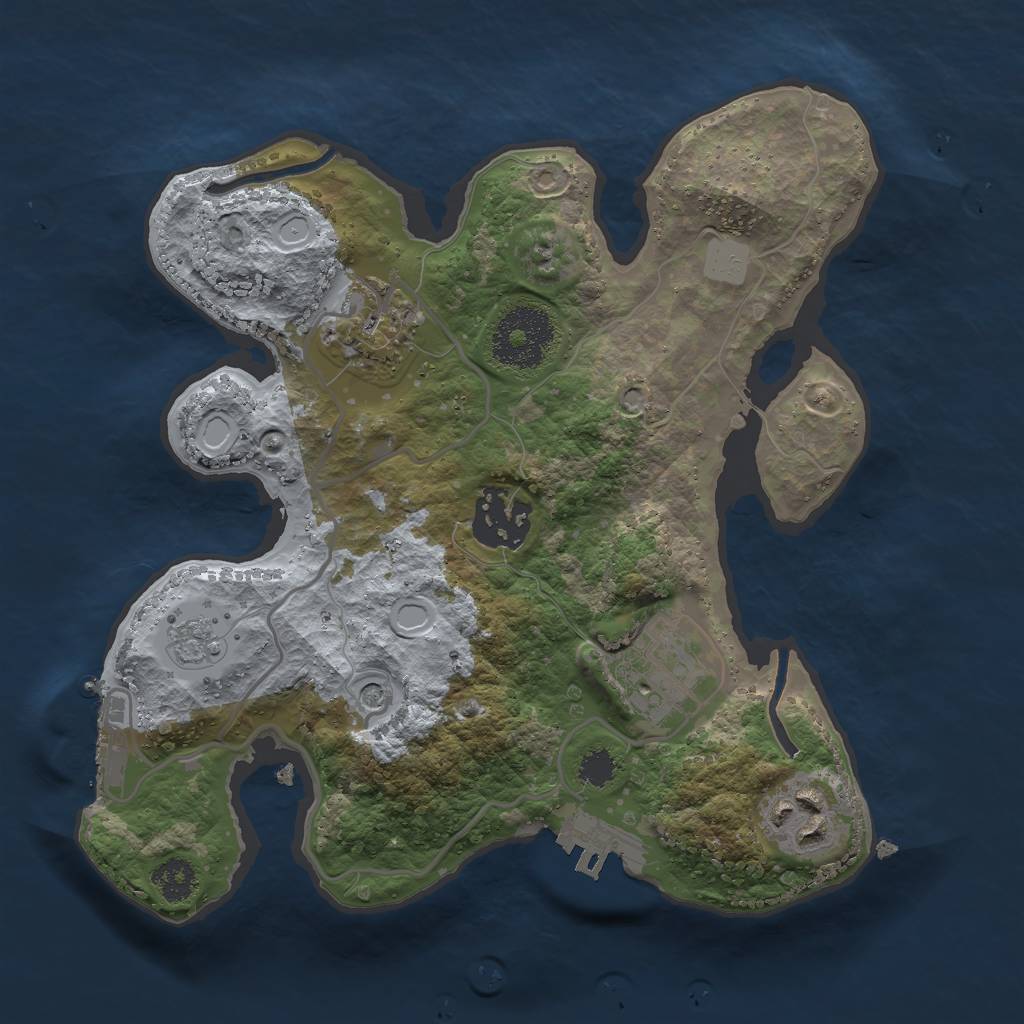 Rust Map: Procedural Map, Size: 2500, Seed: 678345, 13 Monuments