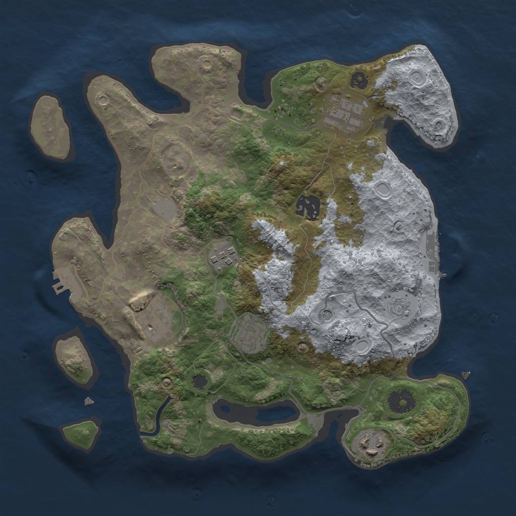 Rust Map: Procedural Map, Size: 3000, Seed: 16925, 15 Monuments