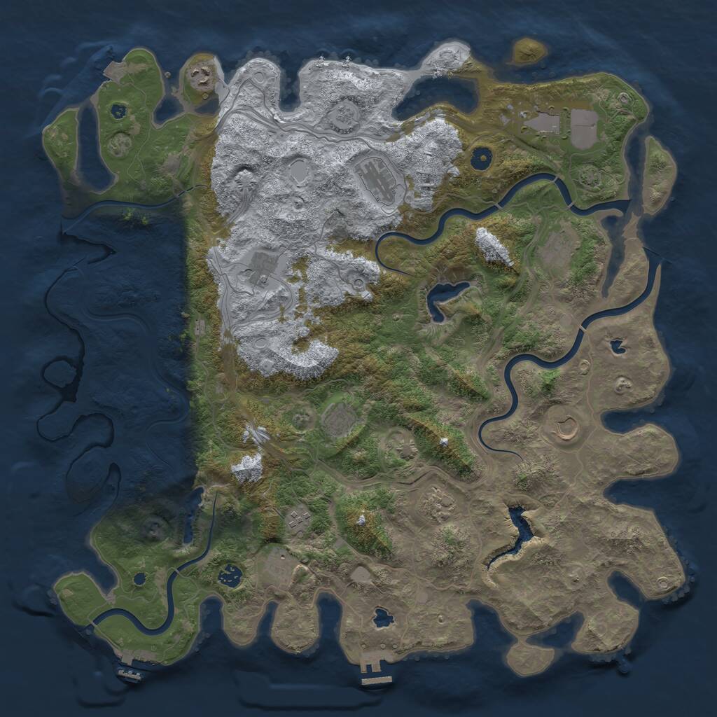 Rust Map: Procedural Map, Size: 4800, Seed: 1919541238, 17 Monuments