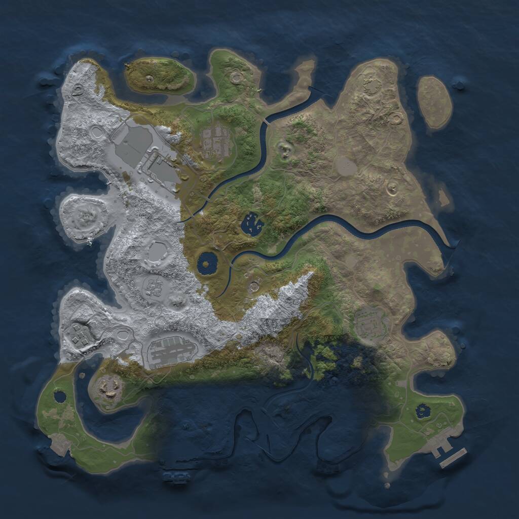 Rust Map: Procedural Map, Size: 3500, Seed: 1496835, 13 Monuments