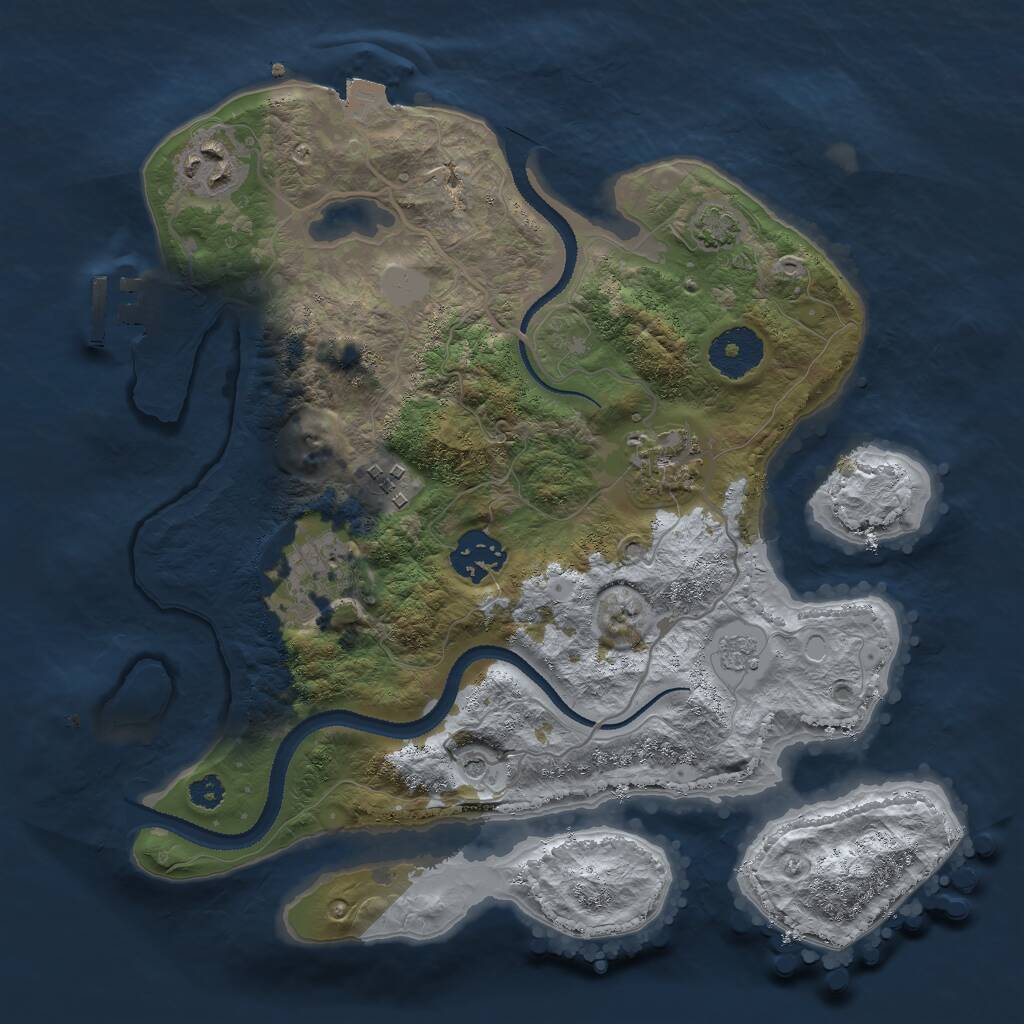 Rust Map: Procedural Map, Size: 3000, Seed: 1164761923, 10 Monuments