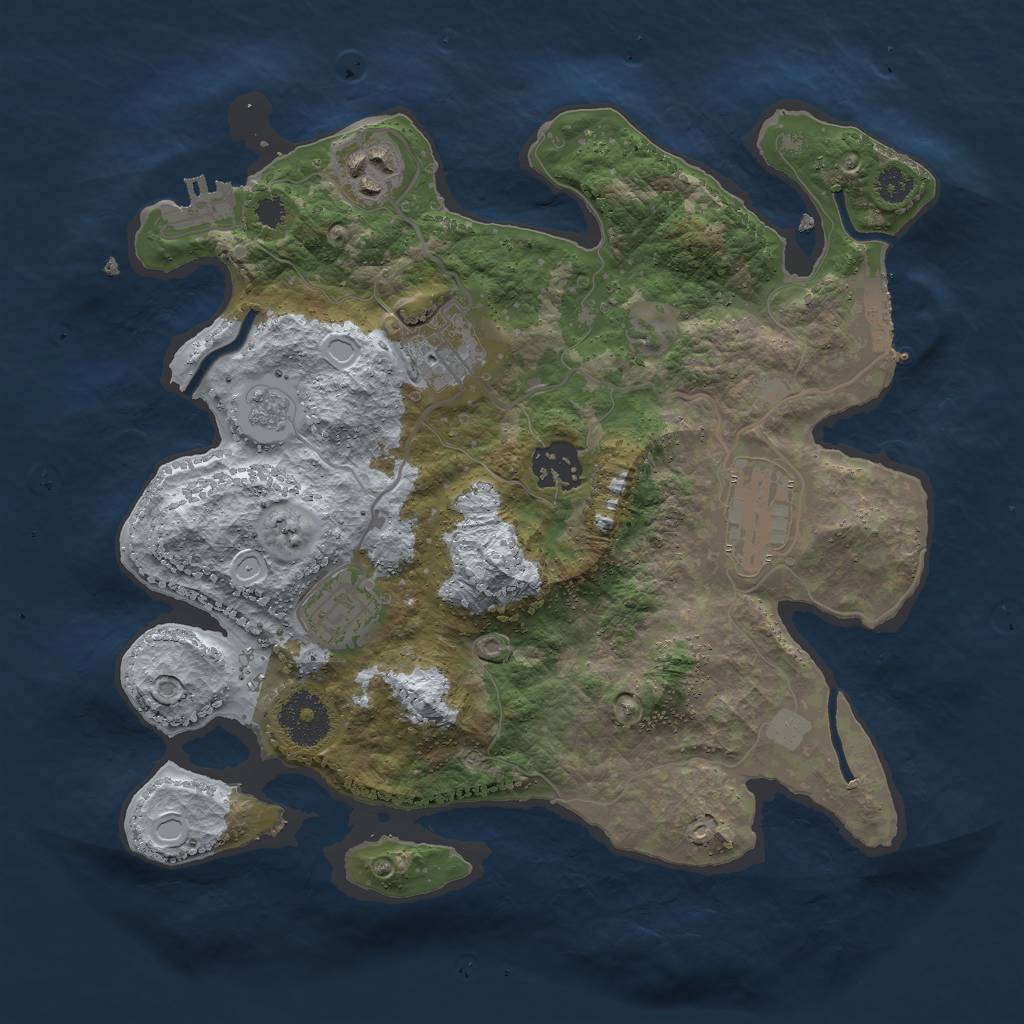 Rust Map: Procedural Map, Size: 3000, Seed: 149940741, 13 Monuments